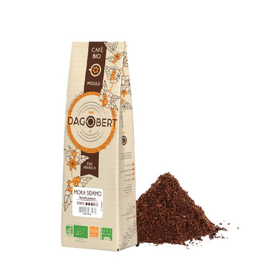 Les Cafés Dagobert -- Moka sidamo 100% arabica, bio et equitable - moulu/filtre (origine Ethiopie) - 500 g